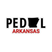 Load image into Gallery viewer, Pedal Arkansas White Border Sticker: RED
