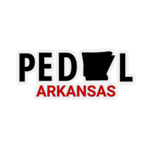 Pedal Arkansas White Border Sticker: RED