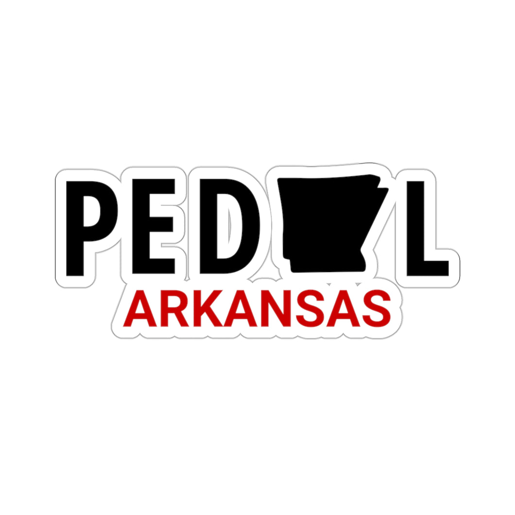 Pedal Arkansas White Border Sticker: RED